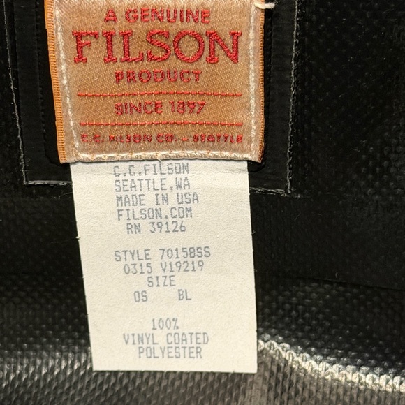 Filson Black Roll-Top Backpack with ExxonMobil Logo - Picture 9 of 12